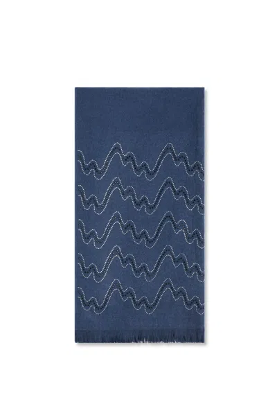 James Lakeland Women's Blue Crystal Wave Navy Scarf
