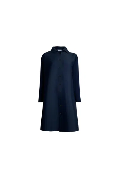 James Lakeland Women's Blue Dark Navy Shirt Dress