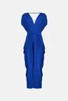 James Lakeland Women's Blue Draped Maxi Royal Dress