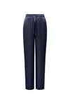 James Lakeland Women's Blue Drawstring Navy Trousers In Blue