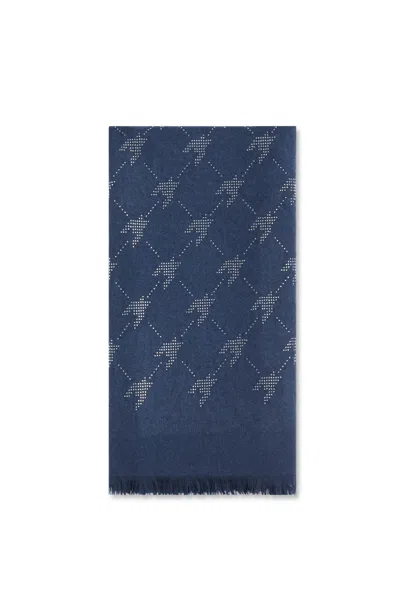 James Lakeland Women's Blue Houndstooth Navy Scarf