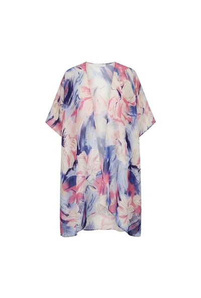 James Lakeland Women's Blue Iris Print Kaftan