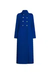 James Lakeland Long Military Coat In Blue