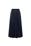 James Lakeland Women's Blue Navy Pleated Maxi Skirt In Blue