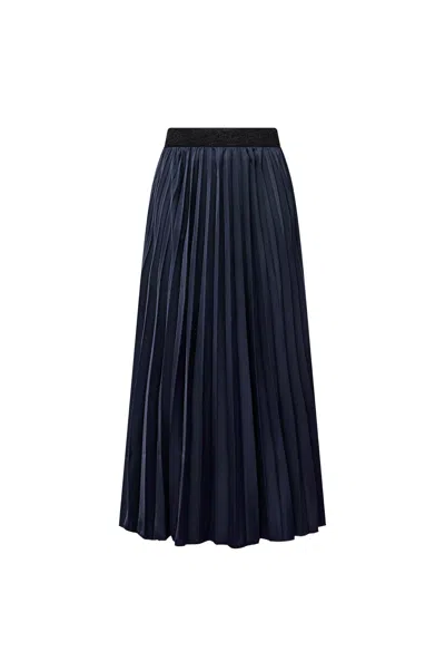 James Lakeland Women's Blue Navy Pleated Maxi Skirt