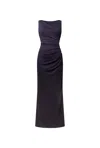 James Lakeland Women's Blue Navy Sleeveless Gathered Maxi Dress In Purple