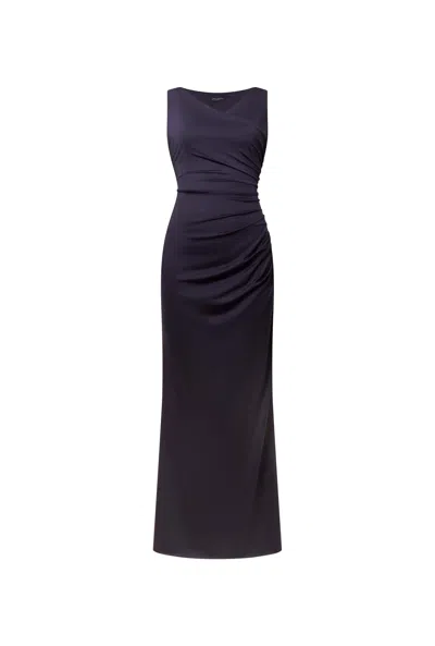 James Lakeland Women's Blue Navy Sleeveless Gathered Maxi Dress In Purple