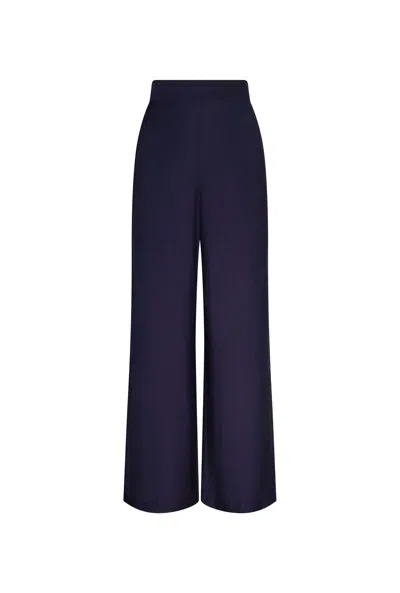 James Lakeland Women's Blue Navy Wide-leg Trousers