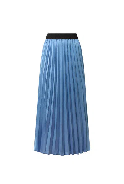 James Lakeland Women's Blue Pleated Maxi Skirt