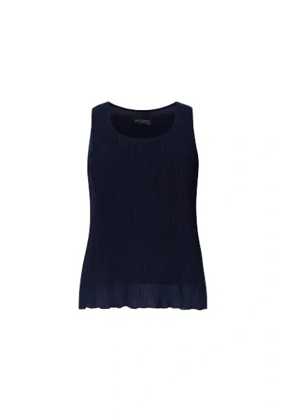 James Lakeland Women's Blue Pleated Vest Navy