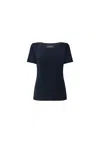 James Lakeland Women's Blue Short Sleeve Navy Top