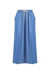 James Lakeland Women's Blue Side Stripe Wide Leg Trousers Denim In Blue