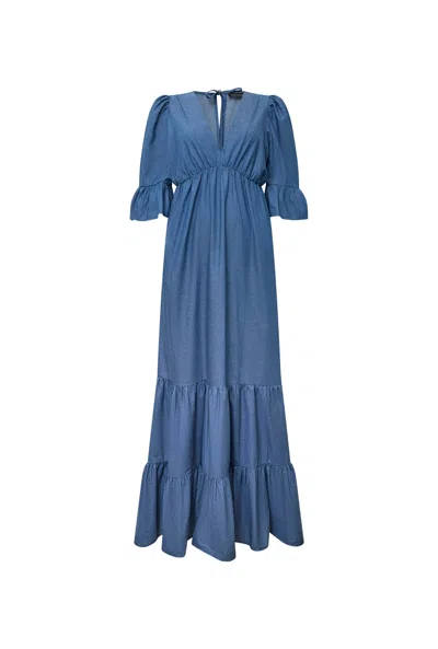 James Lakeland Women's Blue Tiered Denim Dress