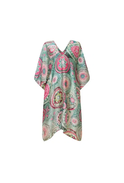 James Lakeland Women's Blue Turquoise Mandala Print Kaftan In Multi