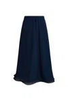 James Lakeland Women's Blue Wave Hem Tiered Skirt Navy In Blue