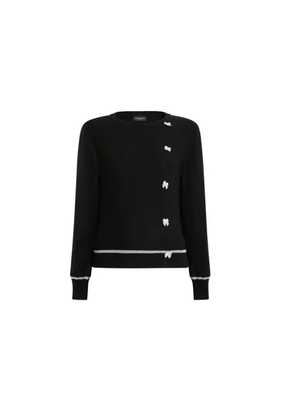James Lakeland Women's Bow Detail Black Jumper