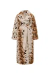 James Lakeland Women's Brown Animal Patchwork Faux Fur Coat In Multi
