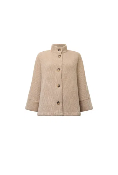 James Lakeland Women's Brown Batwing Camel Jacket