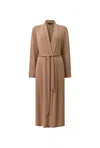 James Lakeland Women's Brown Camel Long Wrap Jersey Cardigan