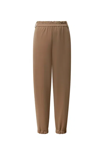 James Lakeland Women's Brown Jersey Camel Joggers