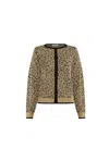 James Lakeland Women's Brown Leopard Lurex Knitted Cardigan In Brown
