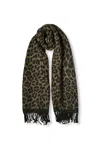 James Lakeland Women's Brown Leopard Tassel Camel Scarf In Brown