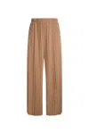James Lakeland Women's Brown Pleated Camel Trousers In Brown