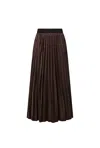 James Lakeland Women's Brown Pleated Maxi Skirt In Brown