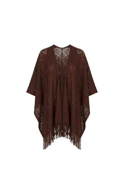 James Lakeland Women's Brown Pointelle Knit Kaftan