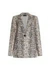 James Lakeland Women's Brown Python Print Blazer Beige In Brown