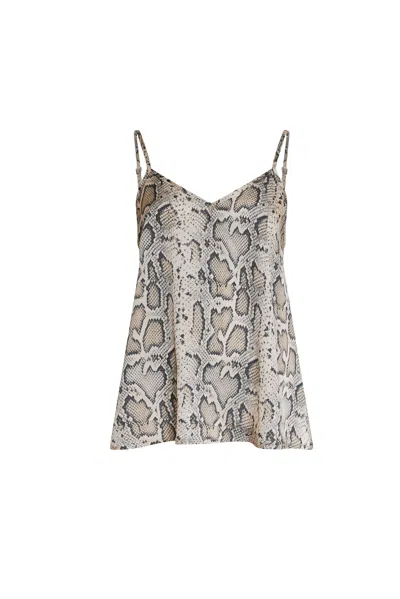 James Lakeland Women's Brown Python Print Camisole Beige