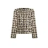 James Lakeland Women's Brown Sequin Tweed Beige Jacket In Brown