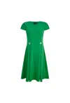 James Lakeland Women's Button Green Dress In Green