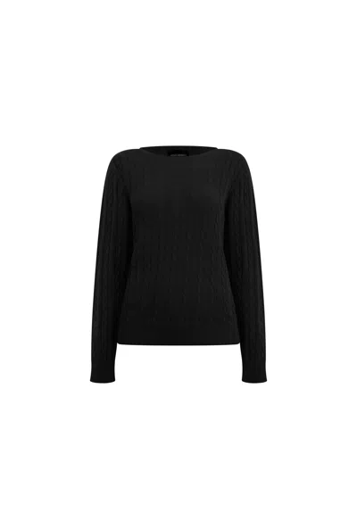 James Lakeland Women's Cable Knit Jumper Black