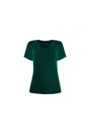 James Lakeland Women's Dark Green V-neck T-shirt In Green