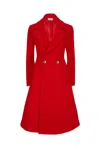 James Lakeland Women's Double Breasted A-line Coat - Red In Red