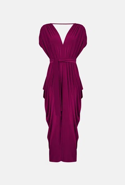 James Lakeland Women's Draped Magenta Purple Midi Dress