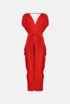 James Lakeland Women's Draped Maxi Red Dress