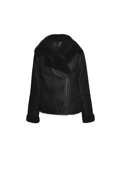 James Lakeland Women's Faux Leather Jacket Black