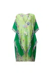 James Lakeland Women's Floral Paisley Green Kaftan