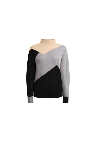 James Lakeland Women's Geometric Colour-block High-neck Jumper In Multi