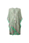 James Lakeland Women's Geometric Print Green Kaftan