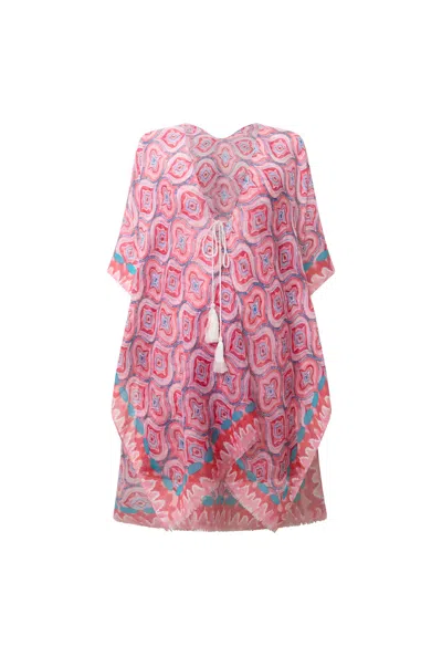 James Lakeland Women's Geometric Print Red Kaftan