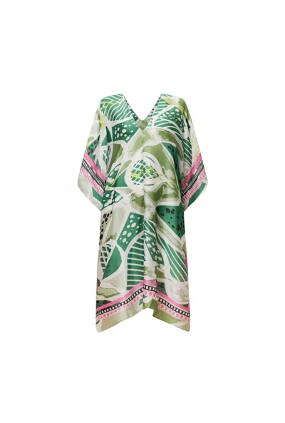 James Lakeland Women's Green Petal Mosaic Kaftan In Multi