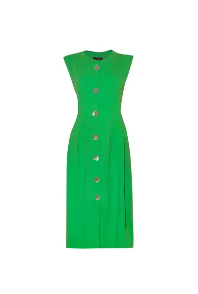 James Lakeland Women's Green Pocket Midi Dress