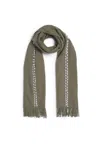 James Lakeland Women's Grey Charcoal Pearl Detail Scarf In Gray