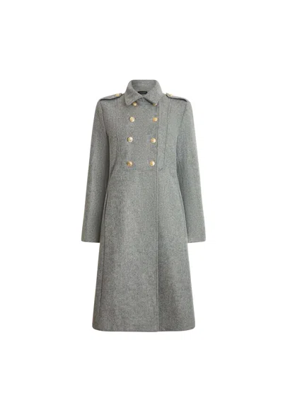 James Lakeland Women's Grey Military Coat