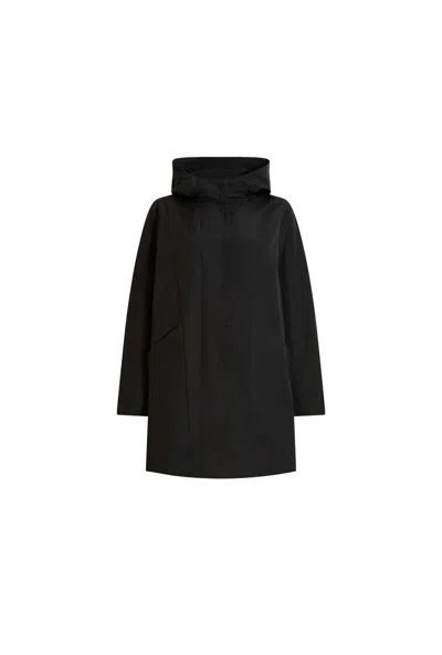 James Lakeland Women's Hooded Black Raincoat