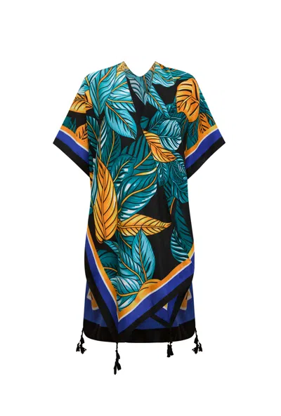 James Lakeland Women's Leaf Print Kaftan In Multi