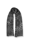 James Lakeland Women's Leopard Print Black Scarf In Black